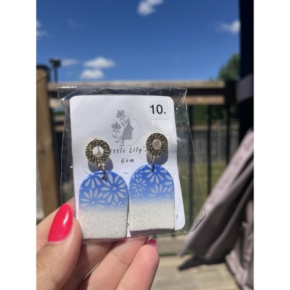 handmade Polymer Clay earrings lot  -1.  12 Unique 12 Pcs  Stainless Steel Base - Picture 14 of 14